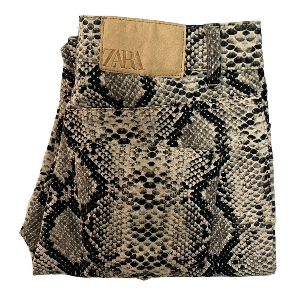 Zara snakeskin print pants Sz 2 women EUC